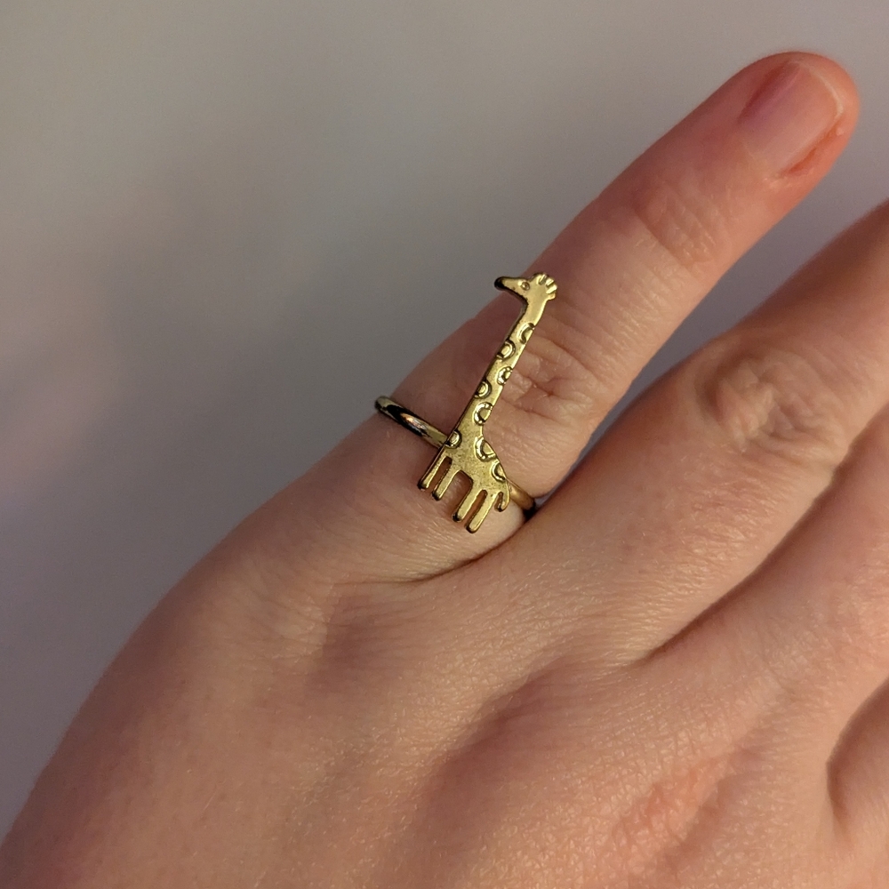 Small Gold Giraffe Ring